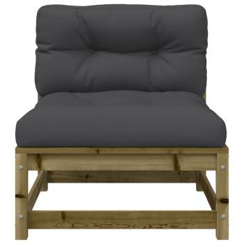 Gartensofa ohne Armlehnen mit Kissen Kiefernholz Imprägniert