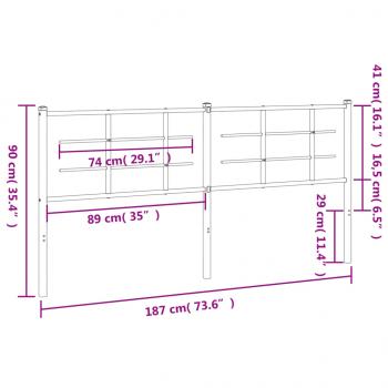 Kopfteil Metall Weiß 180 cm