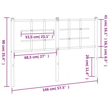 Kopfteil Metall Weiß 140 cm