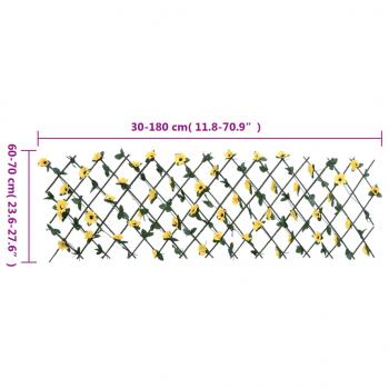 Rankgitter mit Künstlichem Efeu Erweiterbar Gelb 180x60 cm