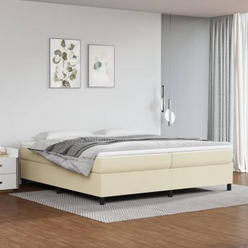 ARDEBO.de - Bettgestell Creme 200x200 cm Kunstleder