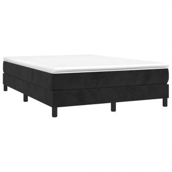 Boxspringbett mit Matratze Schwarz 140x190 cm Samt