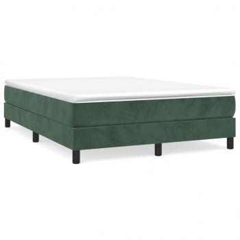 Boxspringbett mit Matratze Dunkelgrün 140x190 cm Samt