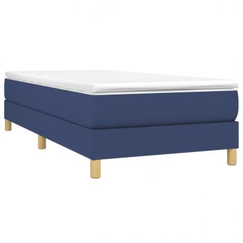 Boxspringbett mit Matratze Blau 90x190 cm Stoff