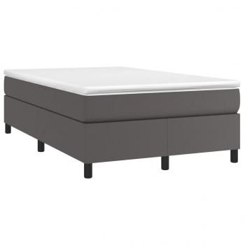 Boxspringbett mit Matratze Grau 120x200 cm Kunstleder