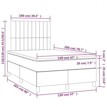 Boxspringbett mit Matratze Dunkelgrau 120x200 cm Samt