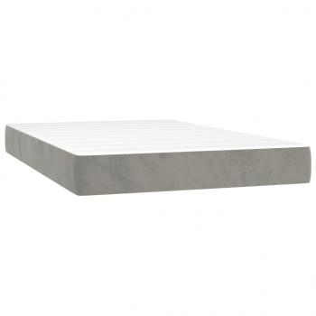 Boxspringbett mit Matratze Hellgrau 120x200 cm Samt 