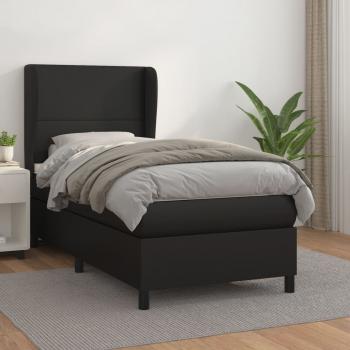 ARDEBO.de - Boxspringbett mit Matratze Schwarz 80x200 cm Kunstleder