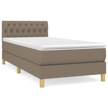 Boxspringbett mit Matratze Taupe 90x190 cm Stoff