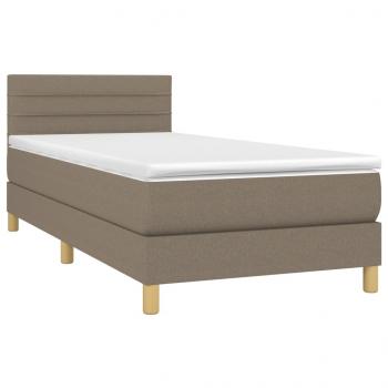 Boxspringbett mit Matratze Taupe 90x190 cm Stoff