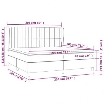 Boxspringbett mit Matratze Schwarz 200x200 cm Samt