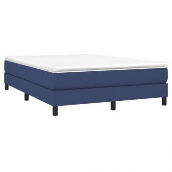 Boxspringbett mit Matratze Blau 140x190 cm Stoff