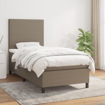 ARDEBO.de - Boxspringbett mit Matratze Taupe 90x190 cm Stoff