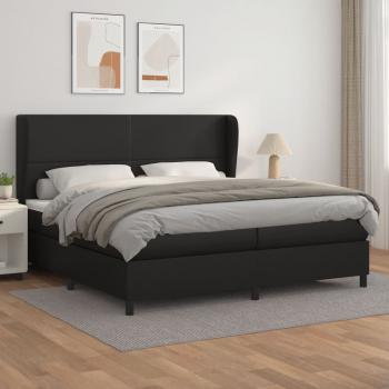 ARDEBO.de - Boxspringbett mit Matratze Schwarz 200x200 cm Kunstleder