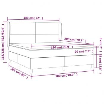 Boxspringbett mit Matratze Grau 180x200 cm Kunstleder