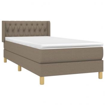 Boxspringbett mit Matratze Taupe 90x190 cm Stoff