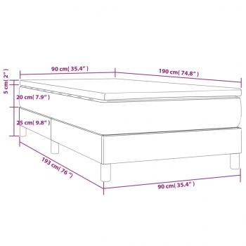 Boxspringbett mit Matratze Hellgrau 90x190 cm Stoff