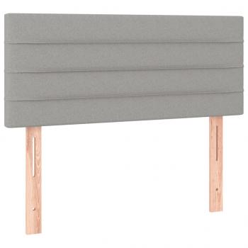 Boxspringbett mit Matratze Hellgrau 90x190 cm Stoff