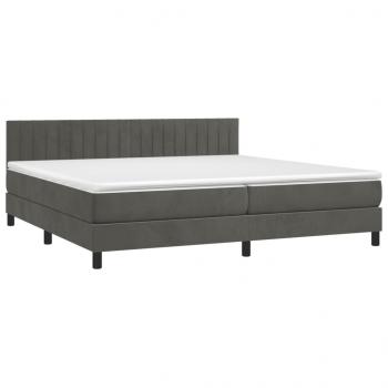 Boxspringbett mit Matratze Dunkelgrau 200x200 cm Samt