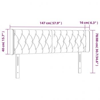 LED Kopfteil Dunkelgrau 147x16x78/88 cm Samt