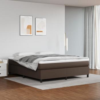 ARDEBO.de - Boxspringbett mit Matratze Braun 160x200 cm Kunstleder