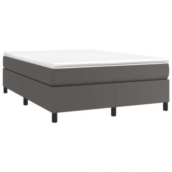 Boxspringbett mit Matratze Grau 140x200 cm Kunstleder