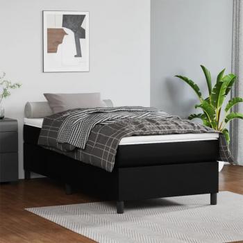 ARDEBO.de - Boxspringbett mit Matratze Schwarz 80x200 cm Kunstleder