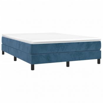 Boxspringbett mit Matratze Dunkelblau 140x190 cm Samt