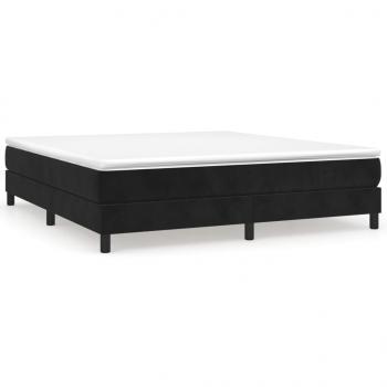 Boxspringbett mit Matratze Schwarz 160x200 cm Samt