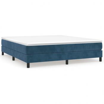 Boxspringbett mit Matratze Dunkelblau 160x200 cm Samt