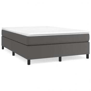 Boxspringbett mit Matratze Grau 180x200 cm Kunstleder