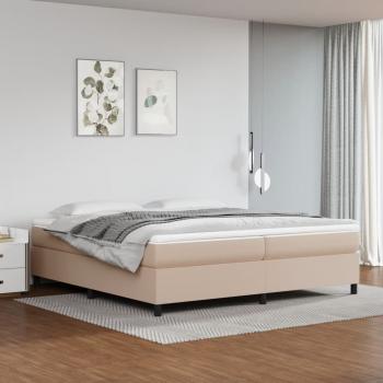 ARDEBO.de - Boxspringbett Matratze Cappuccino-Braun 200x200cm Kunstleder