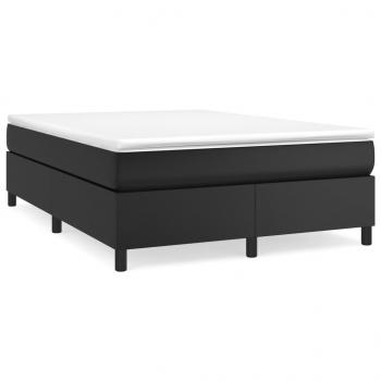 Boxspringbett mit Matratze Schwarz 140x200 cm Kunstleder