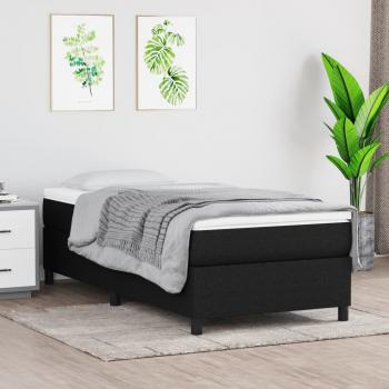 ARDEBO.de - Boxspringbett mit Matratze Schwarz 90x190 cm Stoff