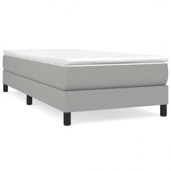 Boxspringbett mit Matratze Hellgrau 90x190 cm Stoff