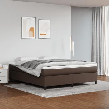 ARDEBO.de - Boxspringbett mit Matratze Braun 180x200 cm Kunstleder