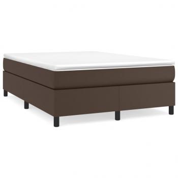 Boxspringbett mit Matratze Braun 180x200 cm Kunstleder