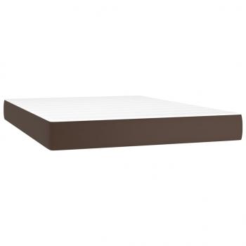 Boxspringbett mit Matratze Braun 180x200 cm Kunstleder