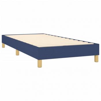 Boxspringbett mit Matratze & LED Blau 90x190 cm Stoff