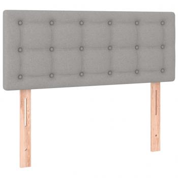 Boxspringbett mit Matratze & LED Hellgrau 90x190 cm Stoff