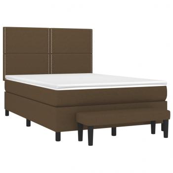 Boxspringbett mit Matratze Dunkelbraun 140x190 cm Stoff