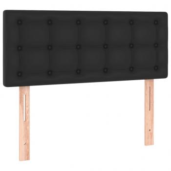 Boxspringbett mit Matratze & LED Schwarz 90x190 cm Kunstleder