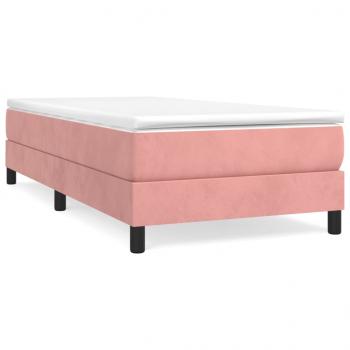 Boxspringbett mit Matratze Rosa 90x200 cm Samt