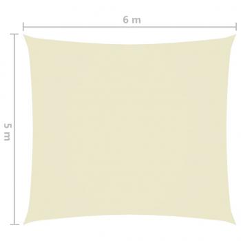 Sonnensegel Oxford-Gewebe Rechteckig 5x6 m Creme