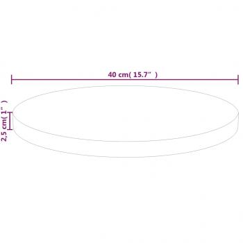 Runde Tischplatte Ø40x2,5 cm Unbehandeltes Massivholz Eiche