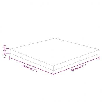 Tischplatte Quadratisch Hellbraun 50x50x4cm Behandelte Eiche