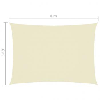 Sonnensegel Oxford-Gewebe Rechteckig 6x8 m Creme