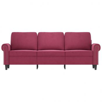 3-Sitzer-Sofa Weinrot 180 cm Samt