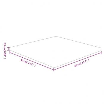 Tischplatte Quadratisch 40x40x2,5 cm Eichenholz Unbehandelt