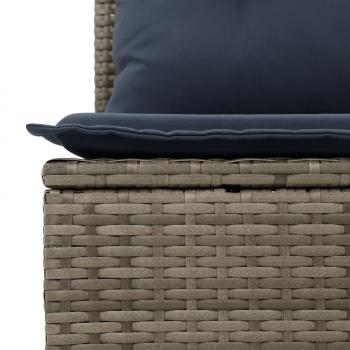 4-tlg. Garten-Sofagarnitur mit Kissen Grau Poly Rattan